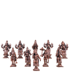 Pure Copper Vishnu Dashavatar Idol Set | 3.5" Sacred Collection | 1.044kg Handcrafted Masterpiece | Complete Avatar Series | Jaipurio